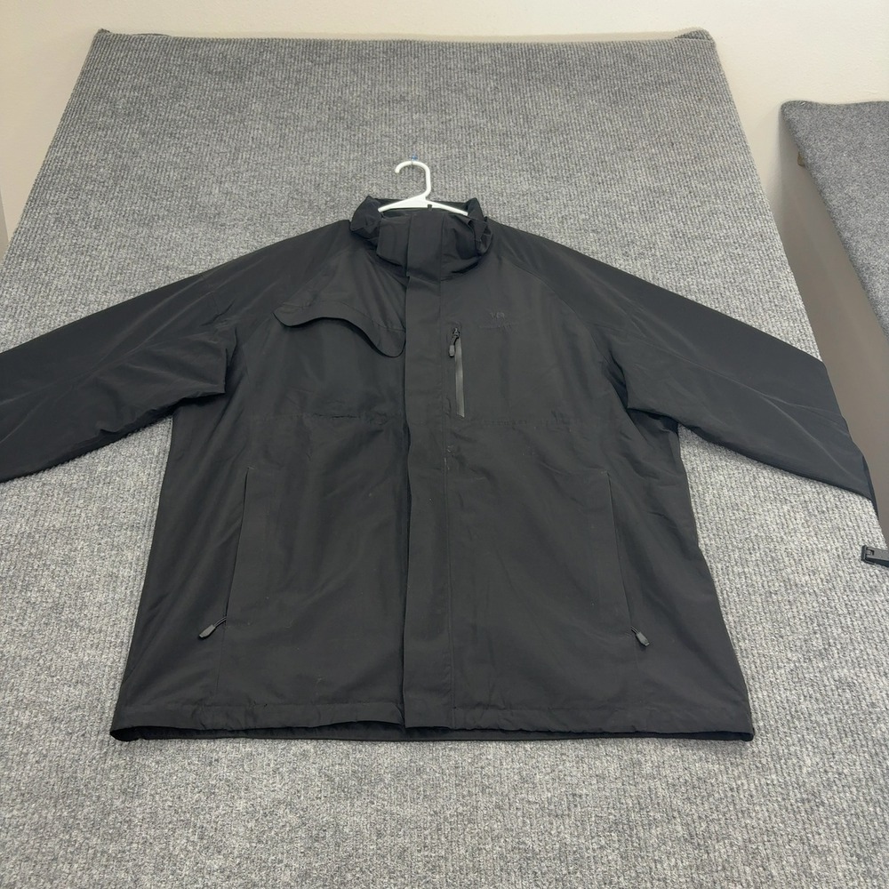 Camel Crown Jacket Mens Black Polyester 3-in-1 Outdoor Hooded Gorpcore Hiking